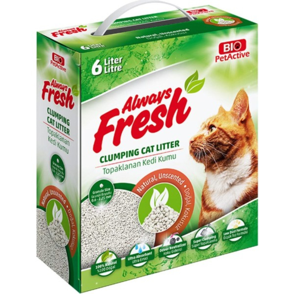 Bio Pet Active Always Fresh | Doğal Kokusuz Topaklanan Kedi Kumu Evcil Hayvan Ürünleri Fiyatı