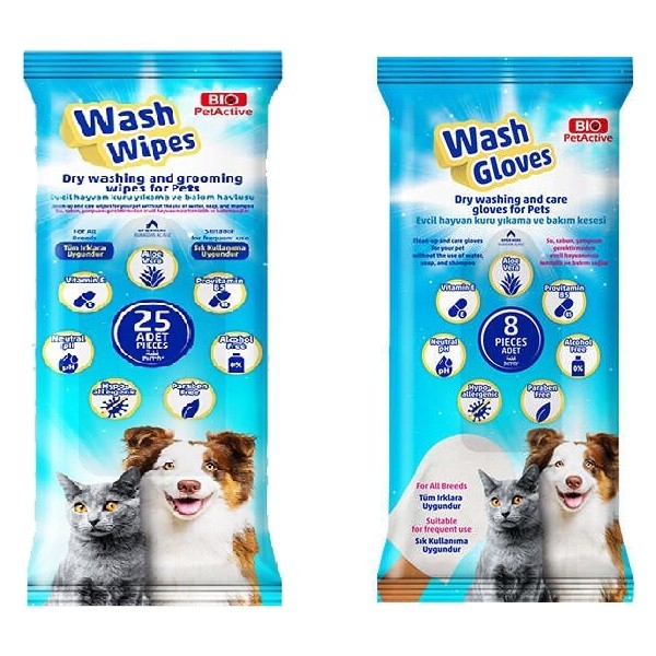 Bio Pet Active Wash Gloves + Wash Wipes Karma 2 Li Paket Diğer Fiyatı