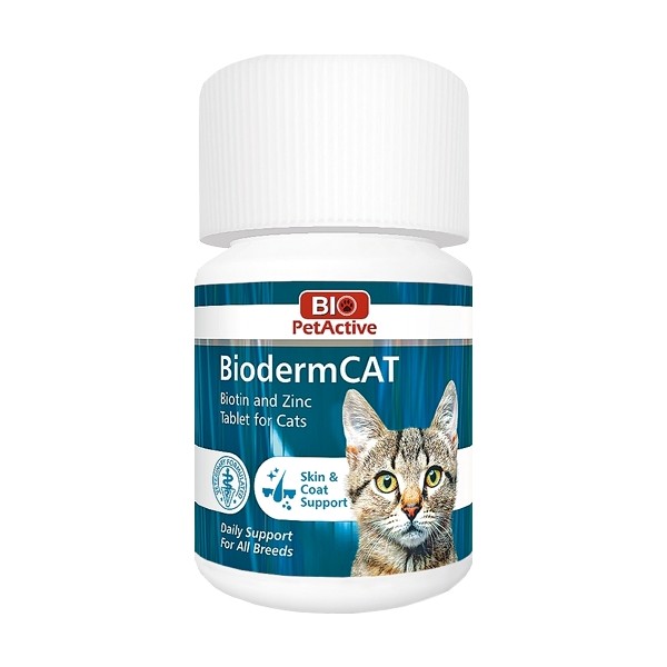 Bio PetActive Bio Pet Active Alcotes Biodermcat Kediler İçin Biotin ve Çinko Tableti 100 Tablet Parlak Tüy Desteği Diğer Fiyatı