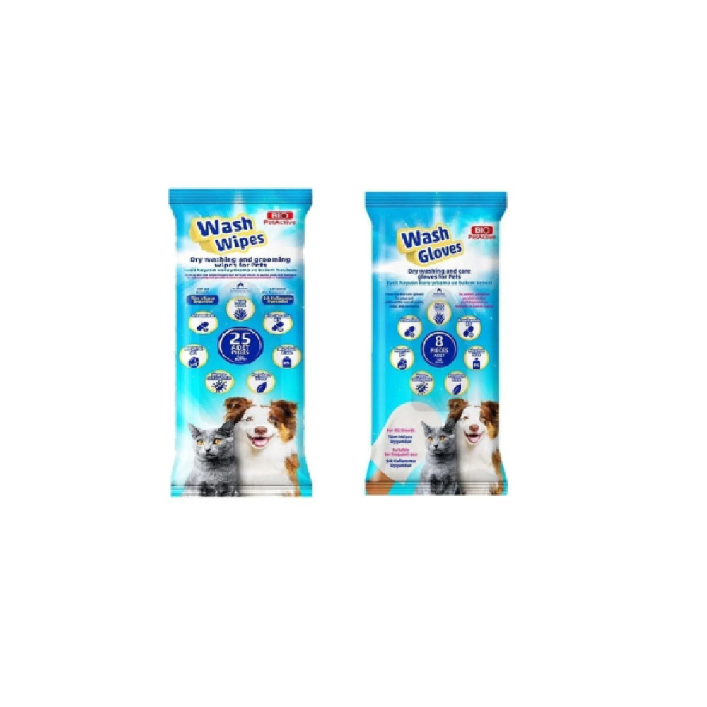 Bıo Petactıve Wash Gloves + Wash Wıpes Evcil Hayvan Ürünleri Fiyatı