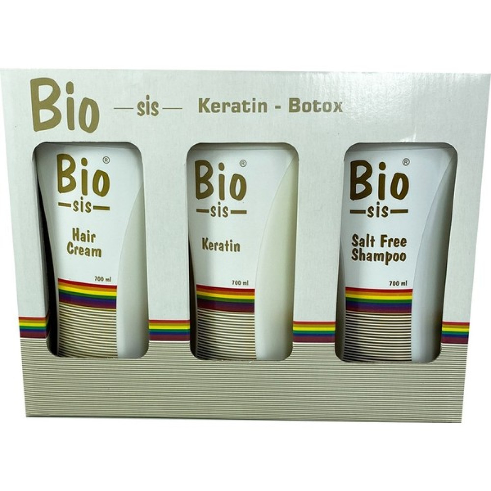 Bio Sis Saç Düzleştirici Keratin Bakımı Brezilya Fönü & Parabensiz & Vegan Tuzsuz Şampuan+Keratin+Saç Kremi 700 ml Seti Saç Bakım Maskeleri & Serumlar & Spreyler Fiyatı
