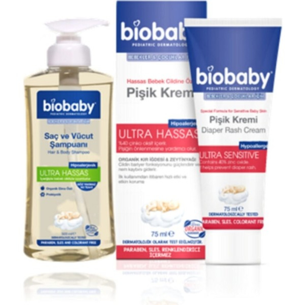 Biobaby Hassas Bebek Cildine Özel Pişik Kremi 75-Ml + Bıobaby Saç ve Vücut Şampuanı 500 ml Set - Şeffaf Bebek Şampuanı Fiyatı