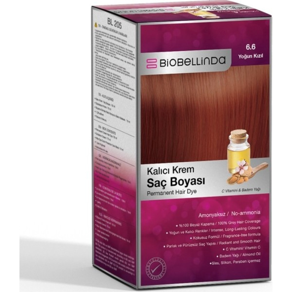 Biobelinda Amonyaksız Kalıcı Krem Saç Boyası - Yoğun Kızıl - 6.6 Saç Boyası Fiyatı