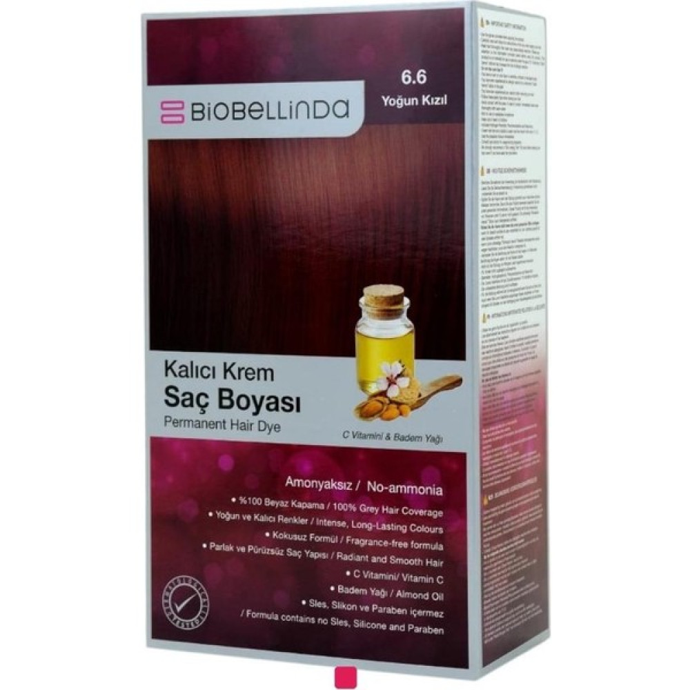 BioBellinda 6.6 Yoğun Kızıl Amonyaksız Kalıcı Krem Saç Boyası - 6.6. Yoğun Kızıl Saç Boyası Fiyatı