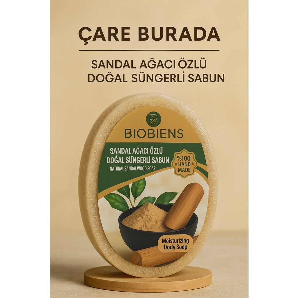 Biobiens - Sandal Ağacı Özlü Doğal Süngerli Sabun 135 gr Diğer Fiyatı