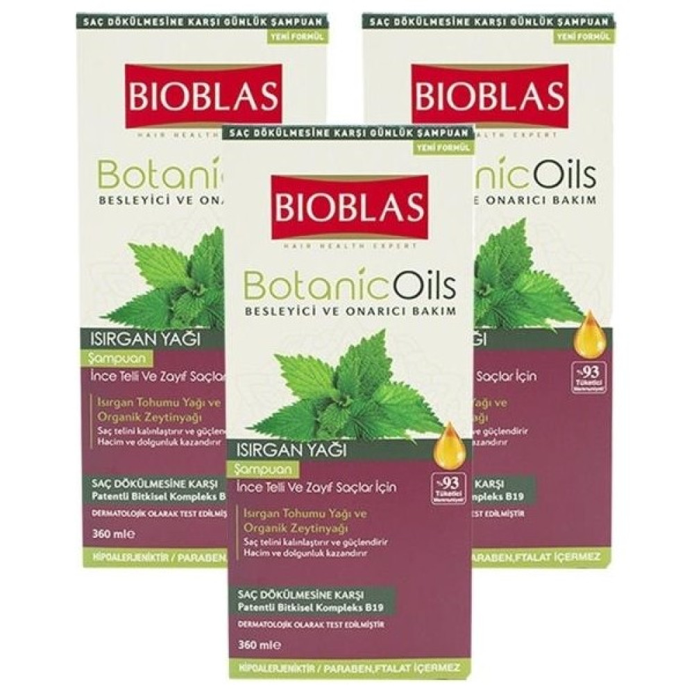Bioblas Botanic Oils Şampuan Isırgan Yağı Ince Telli & Zayıf Saçlar Için Şampuan 360 ml x 3 Adet Oto Boyaları Fiyatı