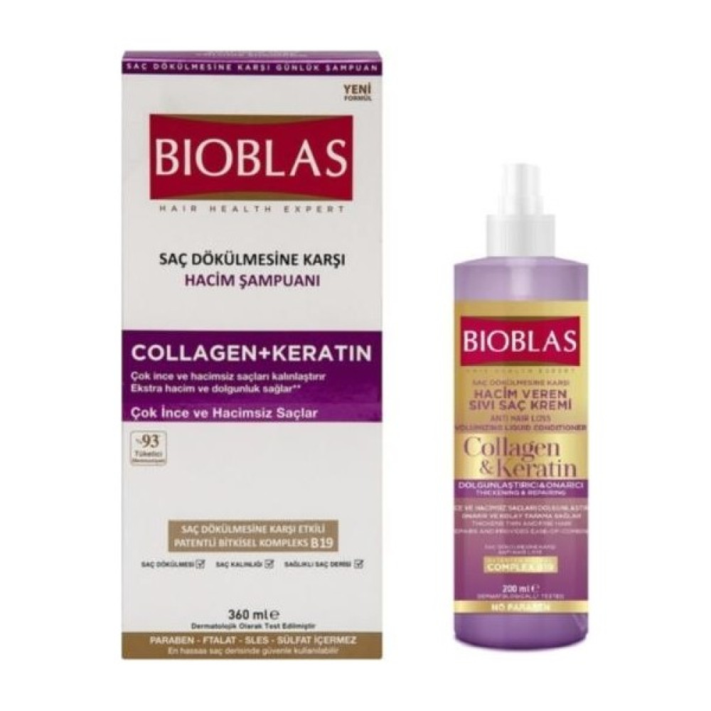 Bioblas Collagen Keratin Hacim Şampuanı 360 ml +Sıvı Saç Kremi 200 ml - 1 Oto Boyaları Fiyatı