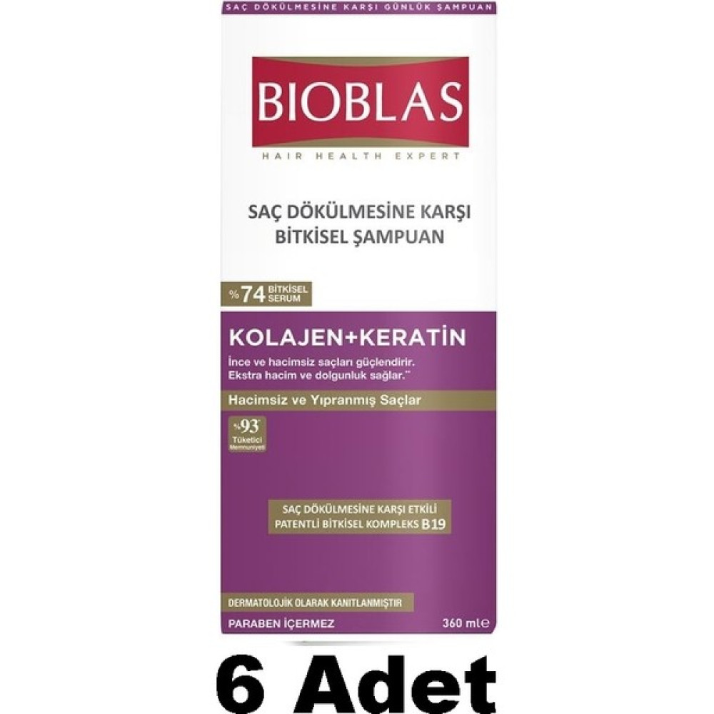 Bioblas Kolajen + Keratin Saç Dökülmesine Karşı Şampuan 360 Ml 6 Adet Oto Boyaları Fiyatı
