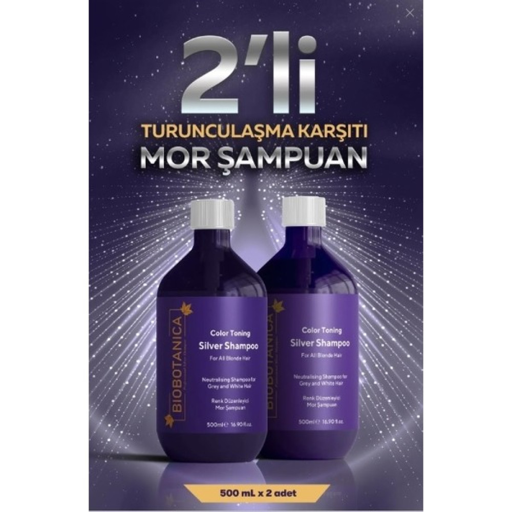 Biobotanica Silver Turunculaşma Karşıtı Mor Şampuan 2 x 500 ml 2 Adet Şampuan ve Saç Kremi Fiyatı