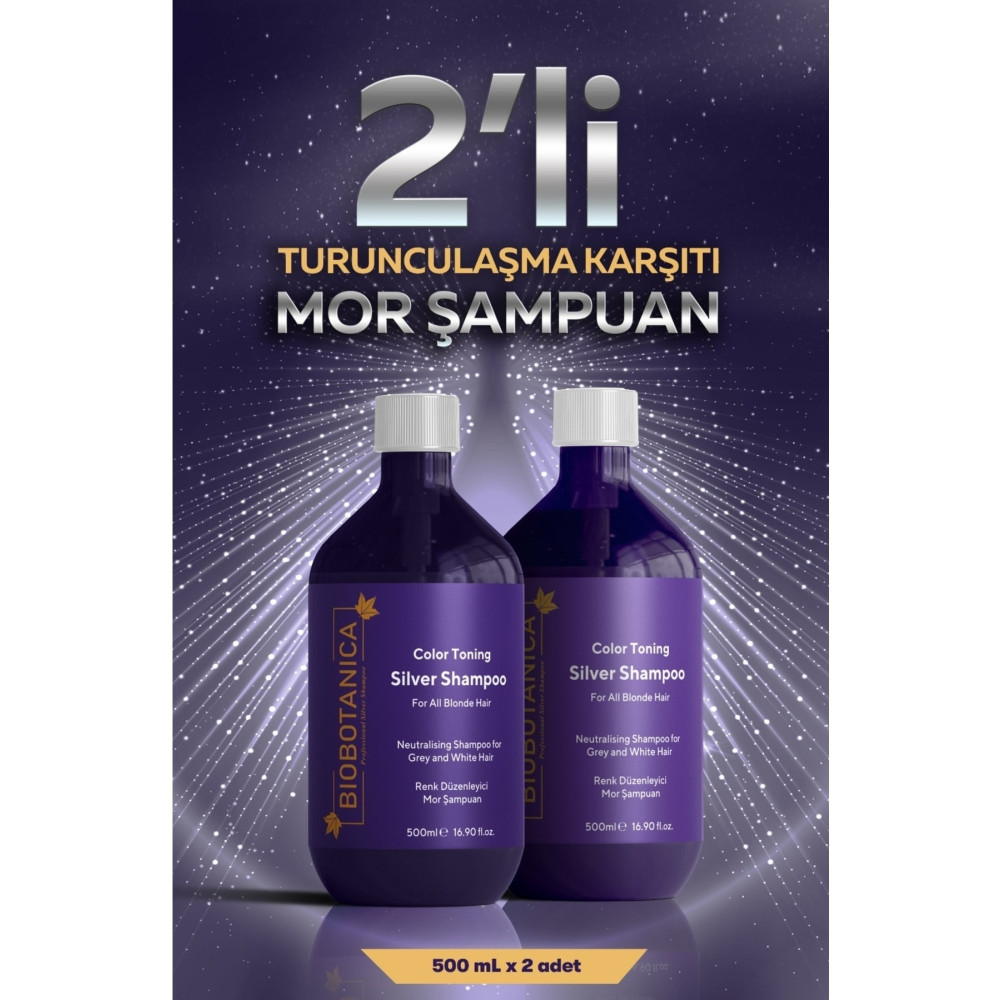 Biobotanica Silver Turunculaşma Karşıtı Mor Şampuan 2 X 500 Ml ( 2 Adet ) Şampuan ve Saç Kremi Fiyatı