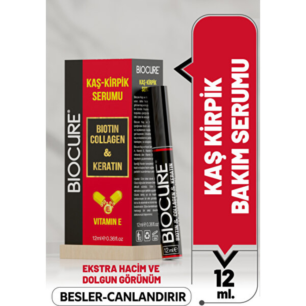 Biocure Biotin & Collagen & Keratin + E Vitaminli Kaş Kirpik Serumu / 12 Ml. Cilt ve Yüz Bakımı Fiyatı
