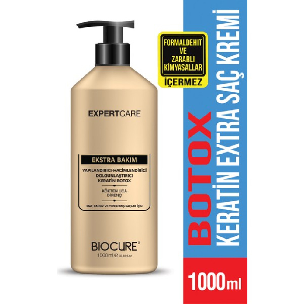 Biocure Botoks Keratin Extra Saç Bakım Kremi Hair Botox / Onarıcı, Yapılandırıcı, Dolgunlaştırıcı 1 Litre Saç Bakım Maskeleri & Serumlar & Spreyler Fiyatı
