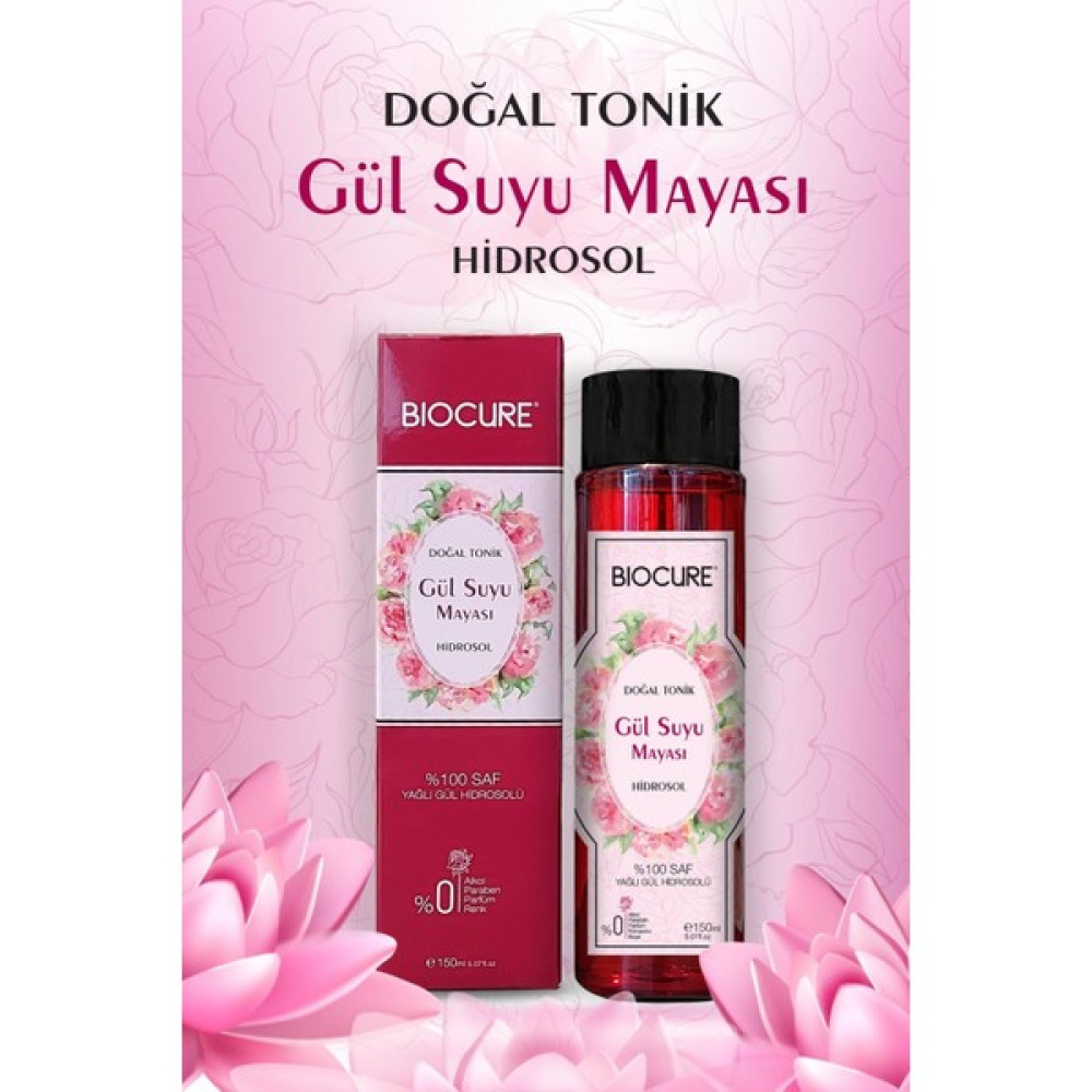 Biocure Gül Suyu Mayası %100 Saf Yağlı Gül Hidrosolü - Aydınlatıcı ve Gözenek Sıkılaştırıcı Tonik 150 ml Cilt Temizleme ve Peeling Fiyatı