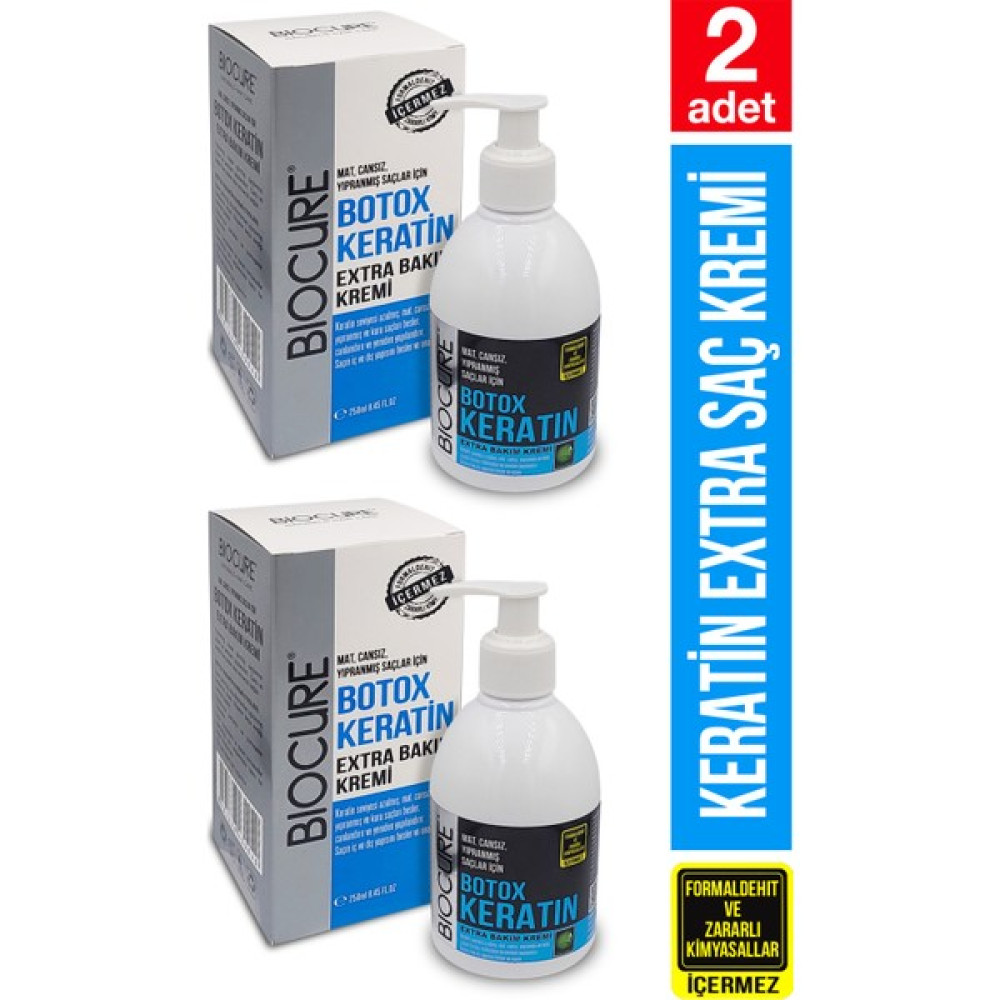 Biocure Keratin Botoks 250 ml x 2 Adet Saç Bakım Maskeleri & Serumlar & Spreyler Fiyatı