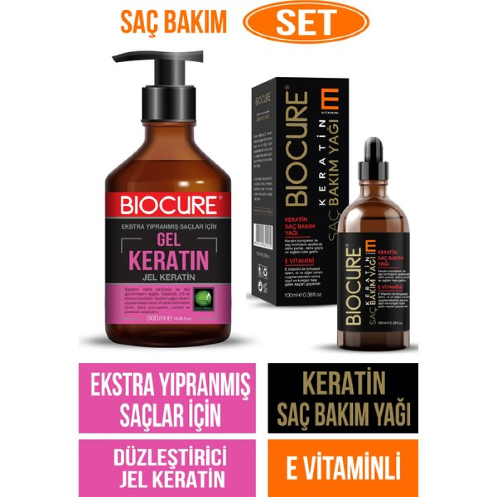 Biocure Saç Düzleştirici ve Botoks Etkili Jel Keratin + Keratin Extra Saç Bakım Yağı E Vitamini Kat - 1 Saç Bakım Maskeleri & Serumlar & Spreyler Fiyatı