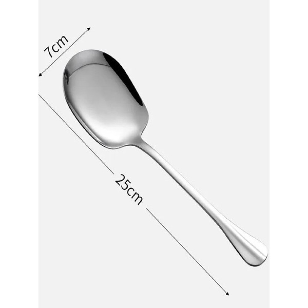 Biodata 304 Büyük Paslanmaz Çelik Servis Kaşığı 25 cm Salata Yemek Porsiyon Kaşık Uzun Sap Şef Servis Kaşığı 1 Adet Mutfak Gereçleri Fiyatı