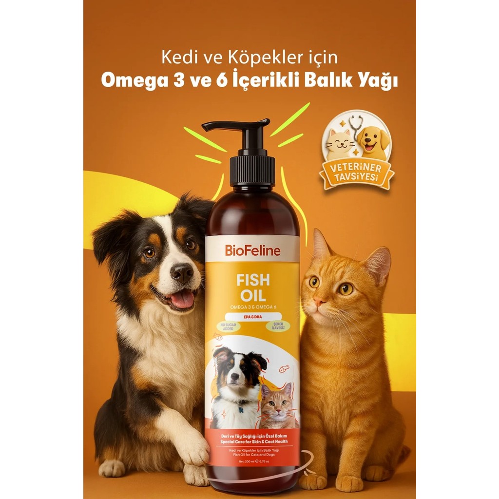 Biofeline Kedi ve Köpekler İçin Somon Yağı 200 Ml Omega 3 ve 6 Desteği ile Sağlıklı Yaşam Evcil Hayvan Ürünleri Fiyatı