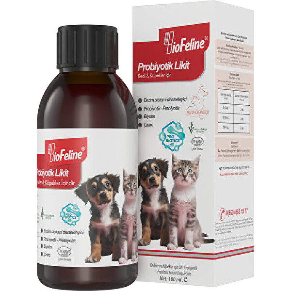 Biofeline Sıvı Probiyotik Kedi ve Köpek Bağışıklı Güçlendirici 100 ml Evcil Hayvan Ürünleri Fiyatı