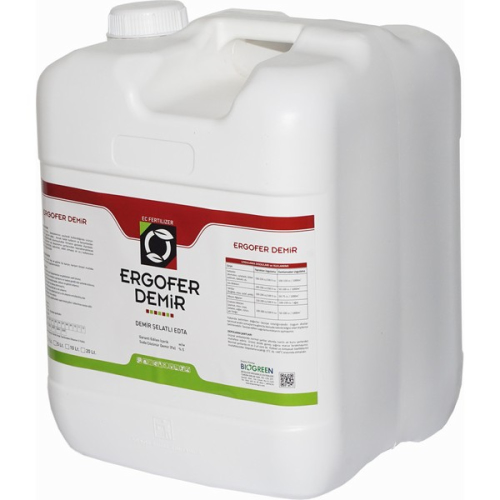 Biogreen Ergofer Demir Şelatlı Sıvı Gübre 20 L - 20 litre Gübre Fiyatı