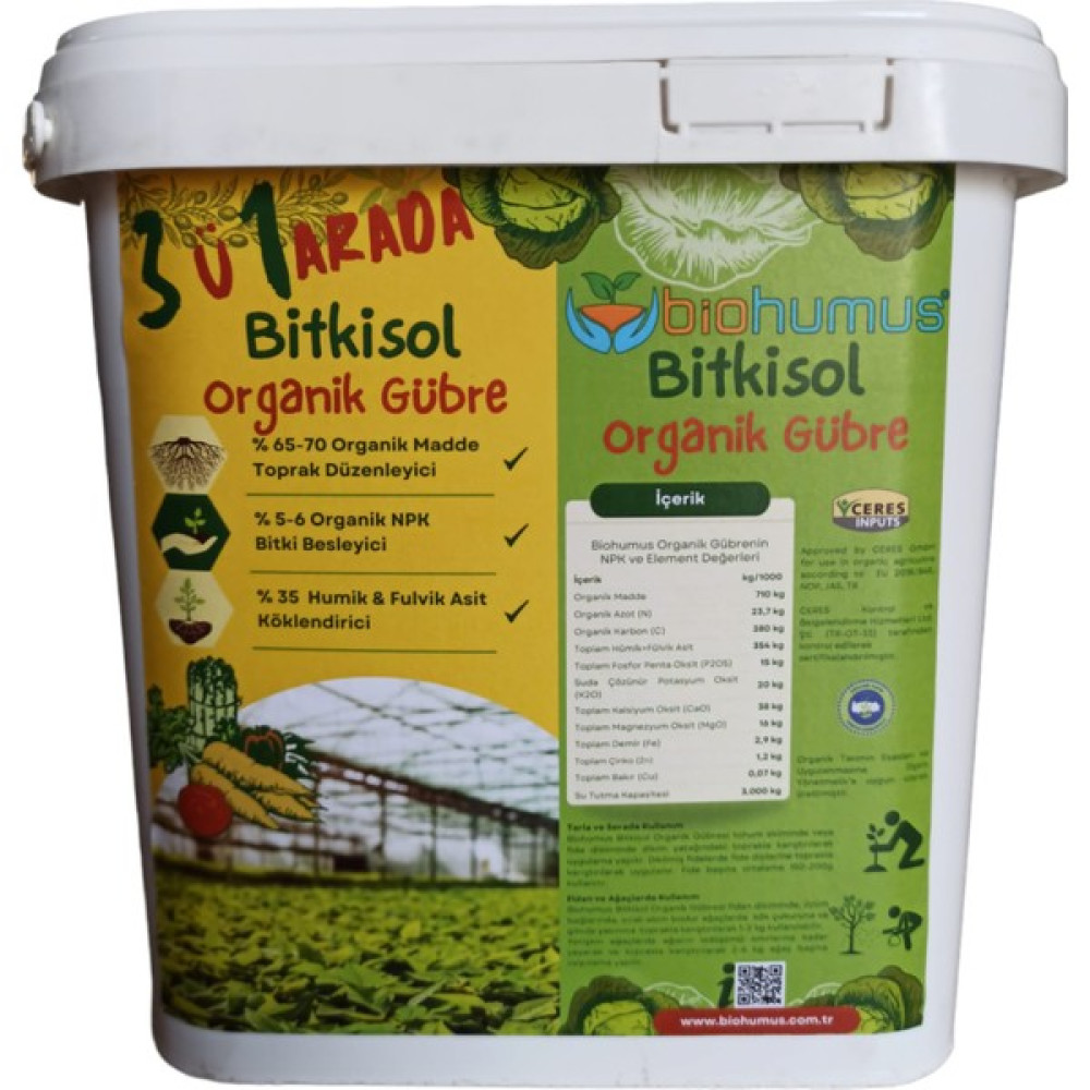Biohumus 3 Ü 1 Arada, Biohumus Organik Gübre Bitki Besleyici, 5 Litre Oto Boyaları Fiyatı