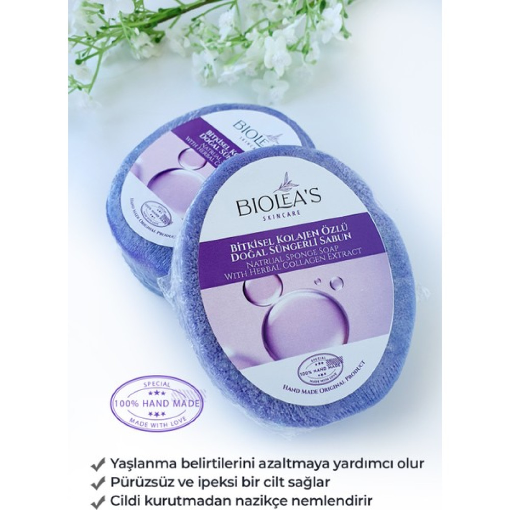 Biolea's Kolajen Özlü Doğal Süngerli Sabun 130 gr Sabunlar Fiyatı