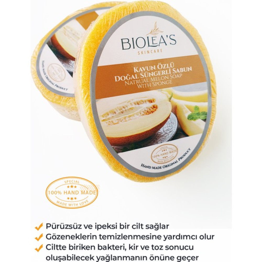 Biolea's Skincare Kavun Özlü Doğal Süngerli Sabun 130 gr Sabunlar Fiyatı