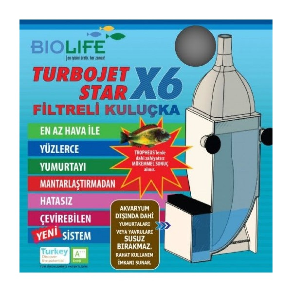Biolife Turbojet Star X6 Filtreli Kuluçka Evcil Hayvan Ürünleri Fiyatı