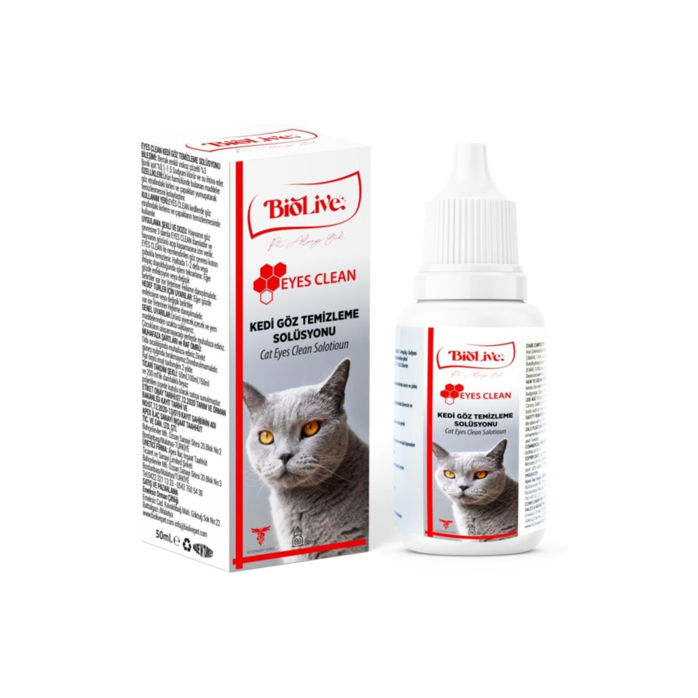 Biolive Kediler Göz Temizleme Solüsyonu 50ml Evcil Hayvan Ürünleri Fiyatı