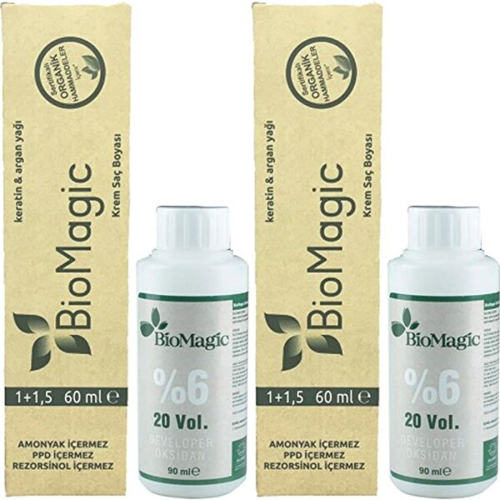 BioMagic Organik Amonyaksız Saç Boyası (Kahve Karamel-55.78)+Oksidan (2 Adet) - Kahve Karamel Saç Boyası Fiyatı