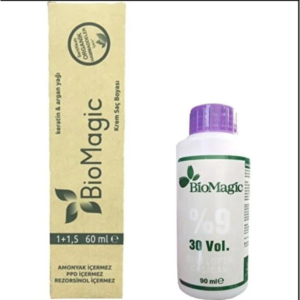 BioMagic Organik Keratin ve Argan Yağlı Saç Boyası 60 Ml.(Çikolata Kahve-66.07)+Oksidan 90 Ml. Saç Boyası Fiyatı