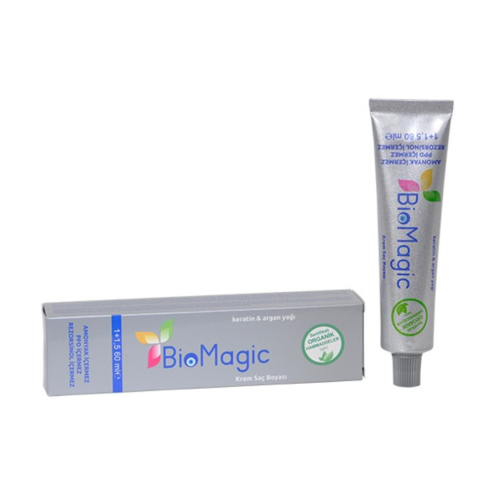 BioMagic Organik Keratin ve Argan Yağlı Saç Boyası 60 Ml.(Küllü Kumral-7.72)+Oksidan 90 Ml. Saç Boyası Fiyatı