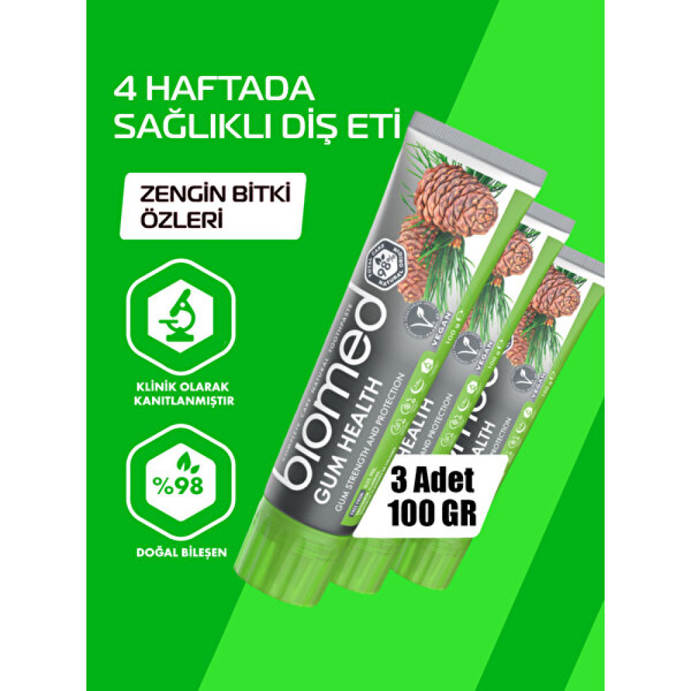 Biomed Gum Health Diş Eti Bakım Koruma Diş Macunu Doğal Bitkisel Florürsüz Vegan 3 Adet Diş Macunları Fiyatı