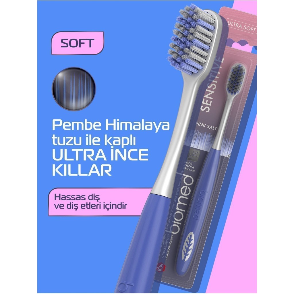 Biomed Ultra Soft İnce Diş Fırçası Himalaya Tuzu Kaplı Yumuşak Kıllar 1 Adet Hassas Dişler İçin Diş Fırçaları Fiyatı