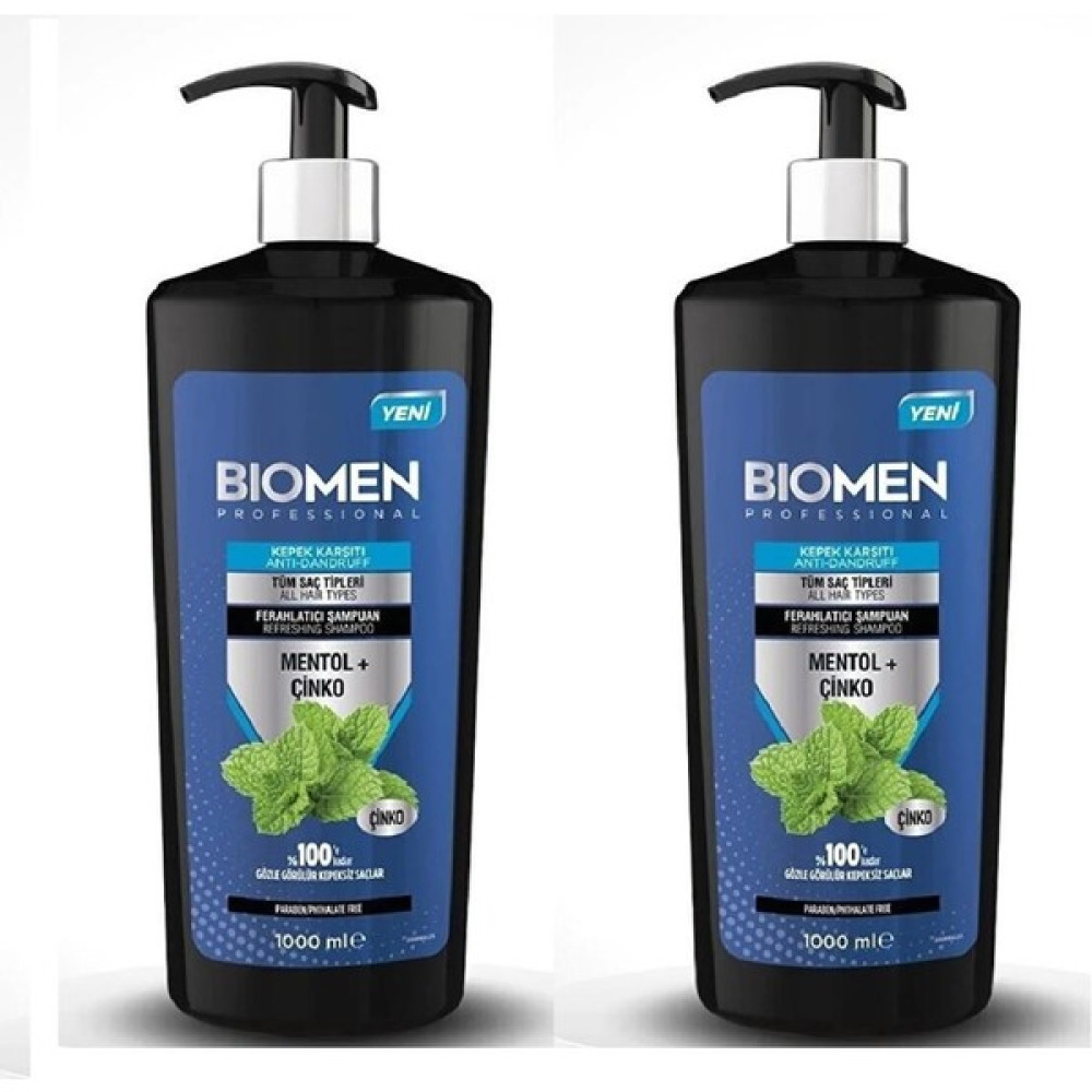 Biomen Professional Mentol&çinko Kepek Karşıtı Ferahlatıcı Şampuan 1000 ml X 2 ADET Şampuan ve Saç Kremi Fiyatı