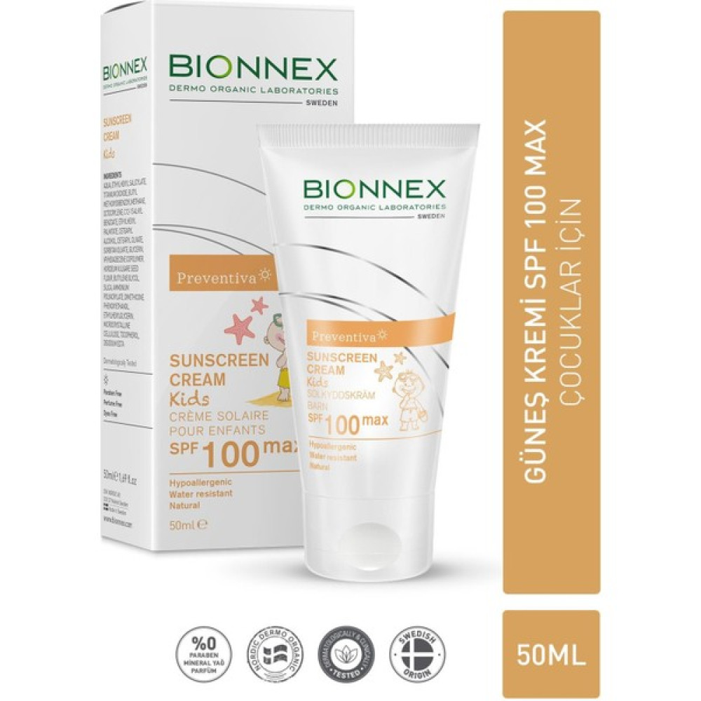 Bionnex Preventiva Sunscreen Cream Kids SPF100 Max (Çocuk Güneş Kremi) Güneş Kremleri ve Losyonları Fiyatı