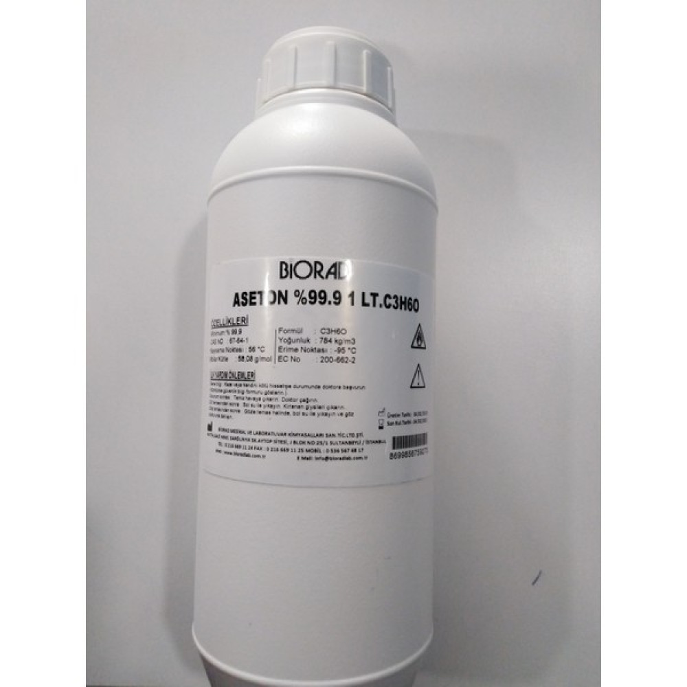 Biorad Aseton %99.9 1 Lt. C3H6O Elektrikli El Aletleri Fiyatı