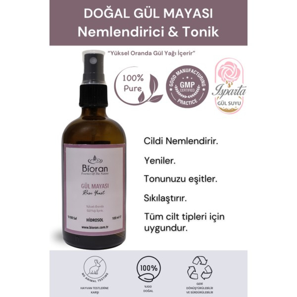 Bioran Gül Mayası Aydınlatıcı Ve Gözenek Sıkılaştırıcı Sprey Tonik 100 Ml Cilt Temizleme ve Peeling Fiyatı