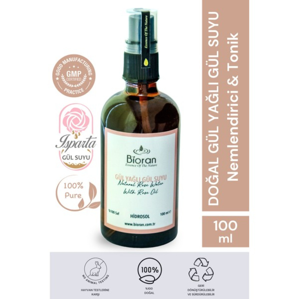 Bioran Gül Yağlı Gül Suyu Aydınlatıcı ve Gözenek Sıkılaştırıcı Sprey Tonik 100 ml Cilt Temizleme ve Peeling Fiyatı