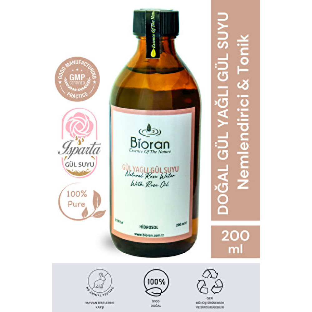 Bioran Gül Yağlı Gül Suyu Aydınlatıcı ve Gözenek Sıkılaştırıcı Tonik 200 ml Cilt Temizleme ve Peeling Fiyatı