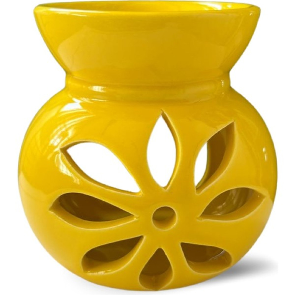 Bioran Lotus Motifli Sarı Seramik Buhurdanlık Şamdan Fiyatı