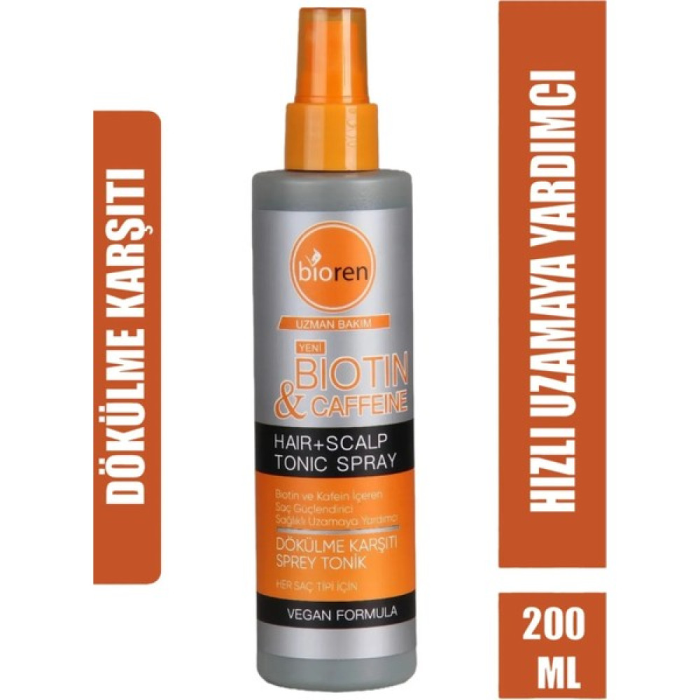 Bioren Biotin ve Kafein Dökülme Karşıtı Saç Tonik Sağlıklı ve Hızlı Uzamaya Yardım 200 ml Saç Bakım Maskeleri & Serumlar & Spreyler Fiyatı