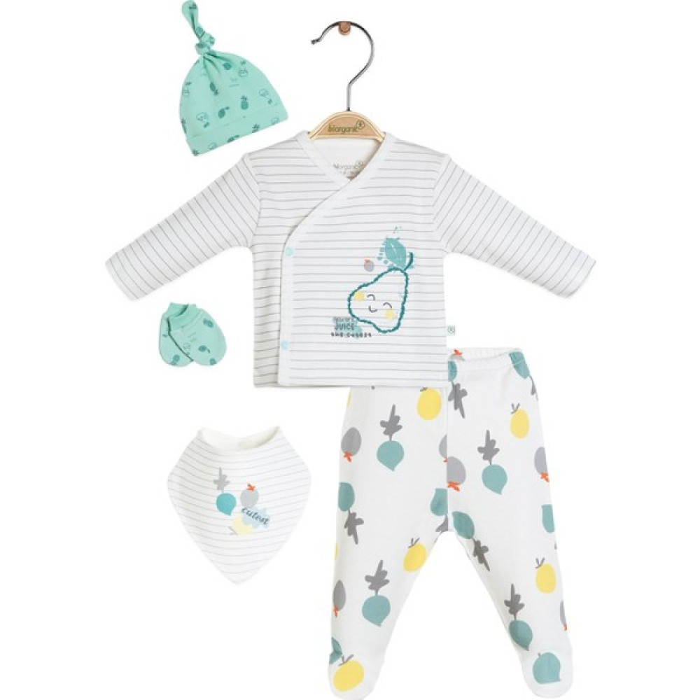 Biorganic Erkek Bebek Pear Is So Sweet Armutlu Yenidoğan Hastane Çıkışı 5li Set Kutulu Bebek Hastane Çıkışı Fiyatı
