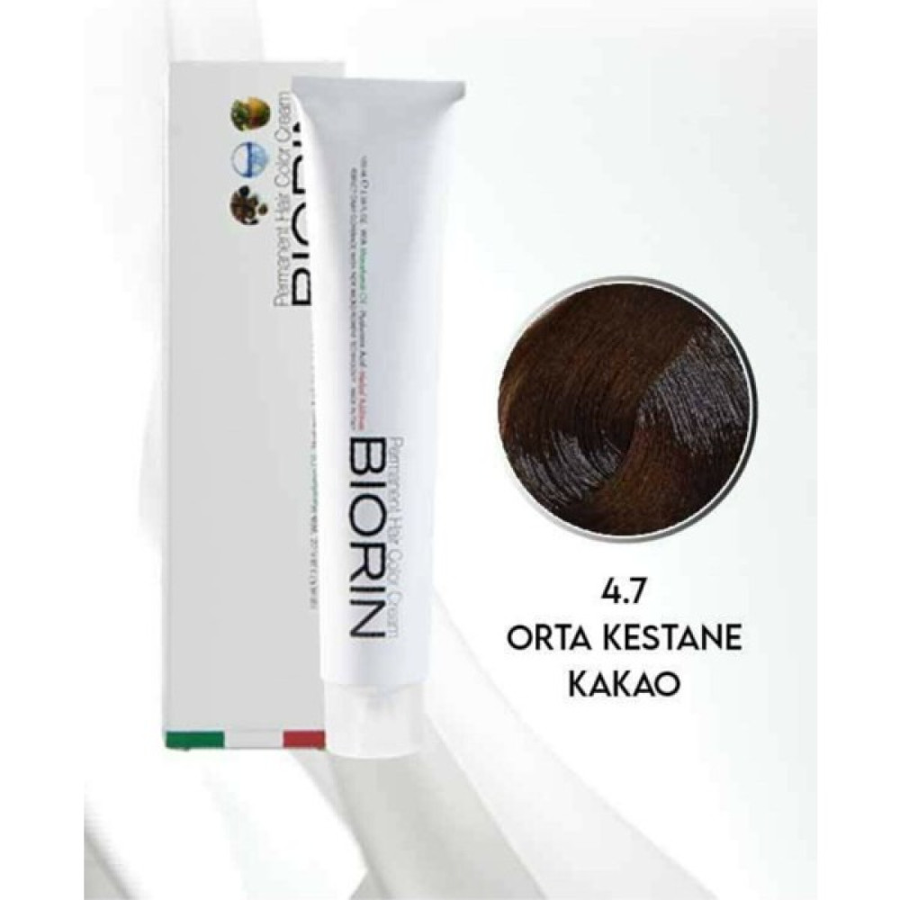 Biorin Permanent Hair Color Cream 100 ml No: 4.7 Orta Kestane Kakao Oto Boyaları Fiyatı