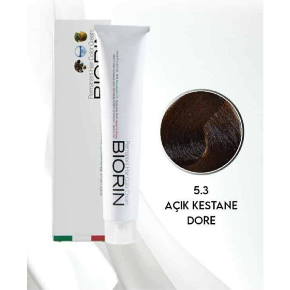 Biorin Permanent Hair Color Cream 100 ml No: 5.3 Açık Kestane Dore Oto Boyaları Fiyatı