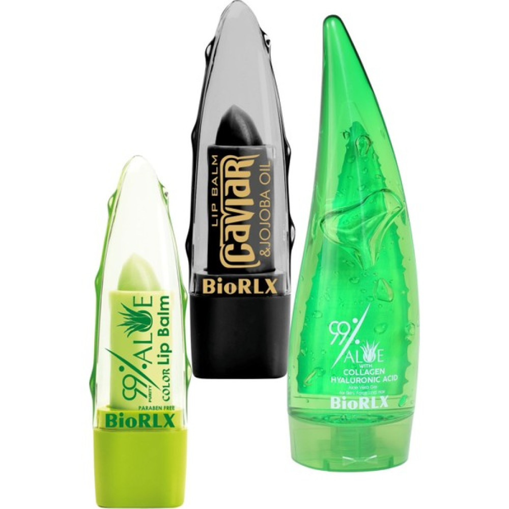 Biorlx Aloe Vera (Renkli + Jojoba) Dudak Balmı + %99 Aloe Vera Kolajen Hyalüronik Asit Jel 3'ü 1 Nemlendiriciler Fiyatı