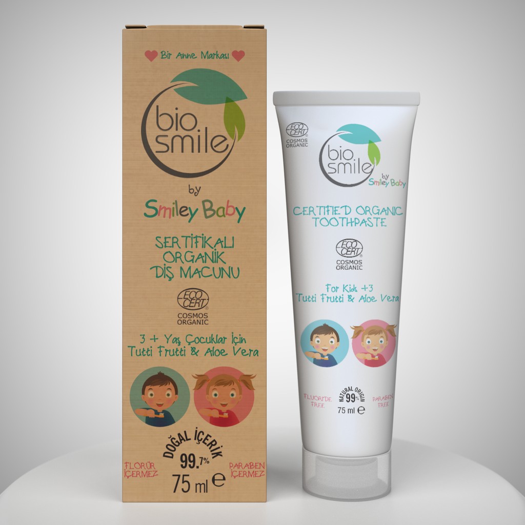 Biosmile Organik Sertifikalı Diş Macunu Tutti Frutti-Aloe Vera 75 ml Diğer Fiyatı
