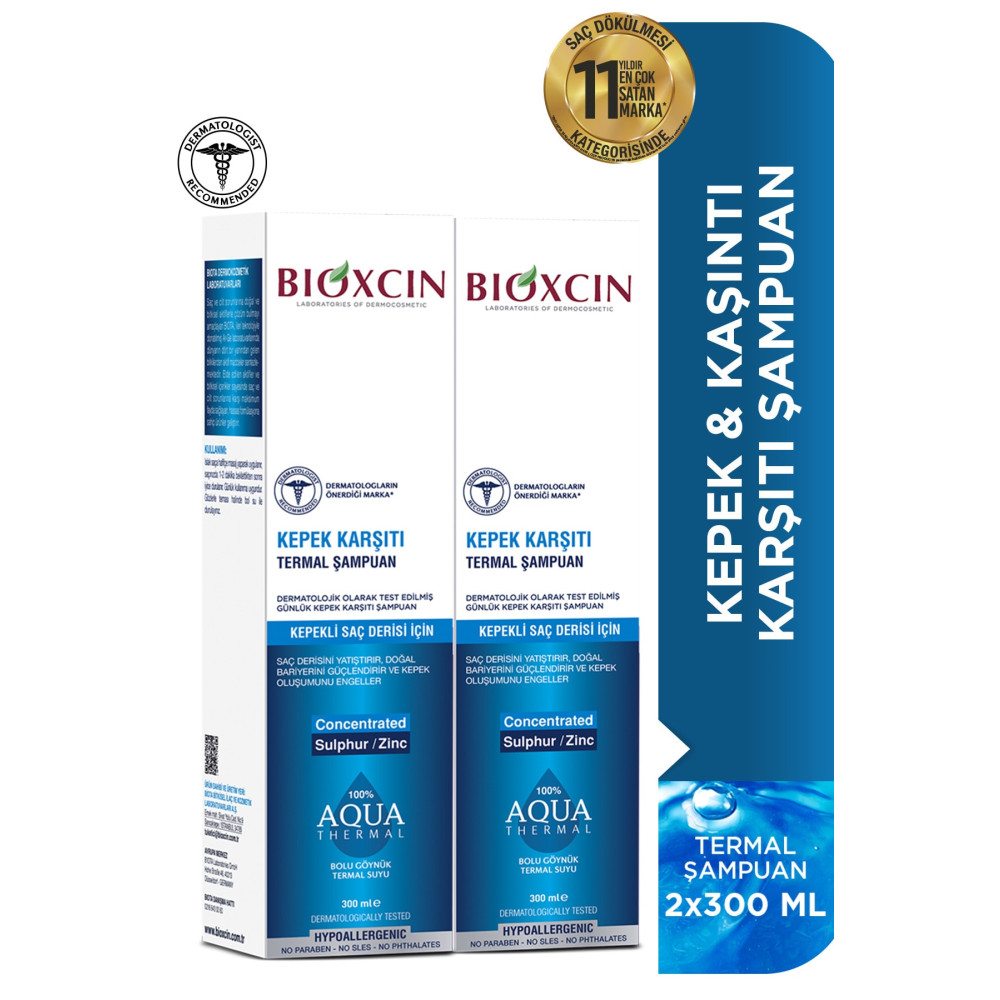Bioxcin Aqua Thermal Kepek Karşıtı Şampuan 2x300 Ml Avantaj Seti Kepek Kaşıntı Pullanma Şampuan ve Saç Kremi Fiyatı