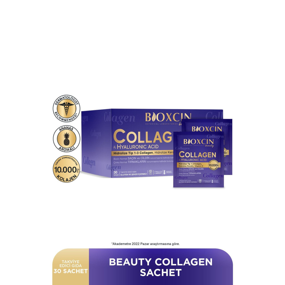Bioxcin Beauty Collagen Toz 30 Saşe X 10.000 Mg Tip 1 - Tip 3 Hidrolize Kolajen - Keratin Sağlık Fiyatı