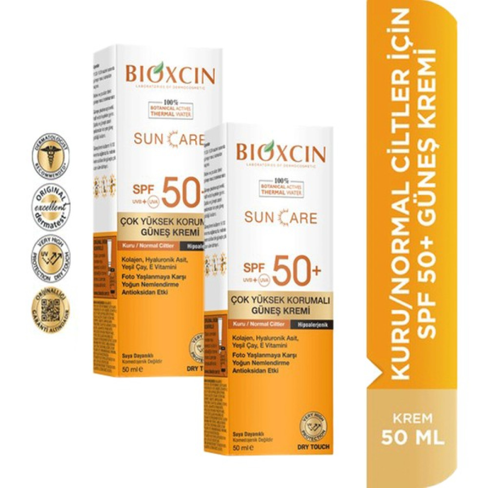 Bioxcin Güneş Kremi Kuru & Normal Ciltler Için SPF50 50 ml 2 Adet Güneş Kremleri ve Losyonları Fiyatı