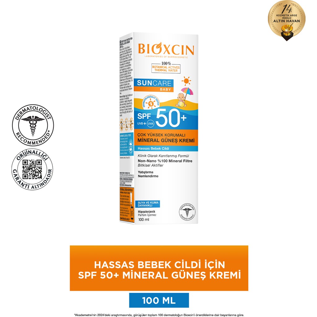 Bioxcin Hassas Ciltler Yüksek Korumalı Mineral Güneş Kremi Bebek 50 SPF 100 ml Güneş Kremleri ve Losyonları Fiyatı